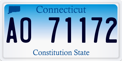 CT license plate AO71172
