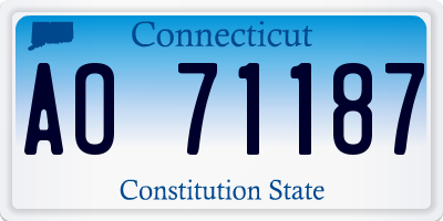 CT license plate AO71187