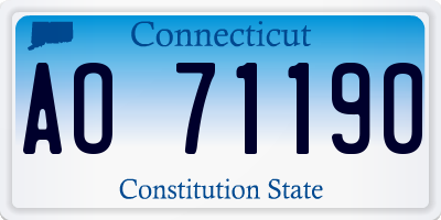 CT license plate AO71190
