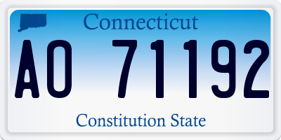 CT license plate AO71192