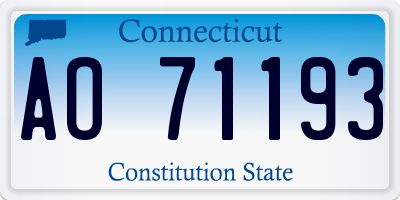 CT license plate AO71193