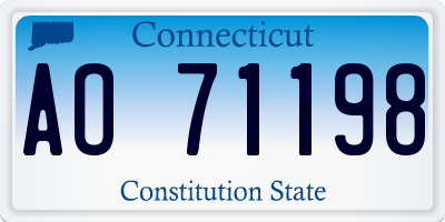 CT license plate AO71198