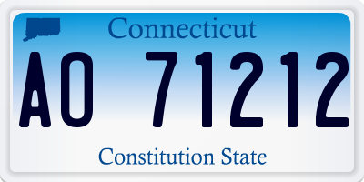 CT license plate AO71212