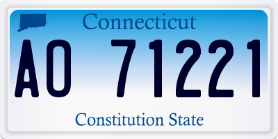 CT license plate AO71221