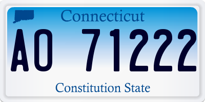 CT license plate AO71222