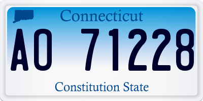 CT license plate AO71228