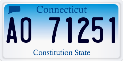 CT license plate AO71251
