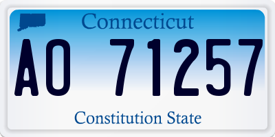 CT license plate AO71257
