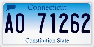 CT license plate AO71262
