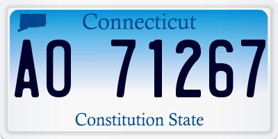 CT license plate AO71267