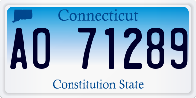 CT license plate AO71289