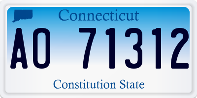 CT license plate AO71312