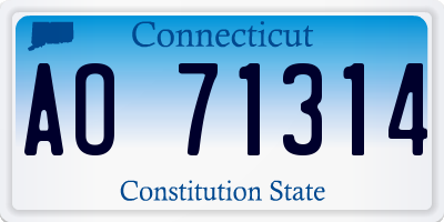 CT license plate AO71314