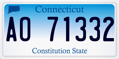 CT license plate AO71332