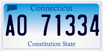 CT license plate AO71334