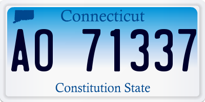CT license plate AO71337