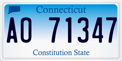 CT license plate AO71347