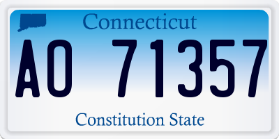 CT license plate AO71357