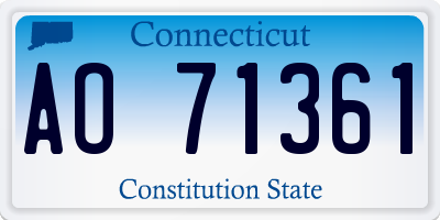 CT license plate AO71361