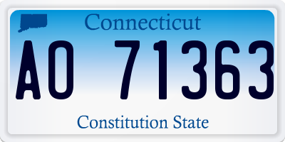 CT license plate AO71363