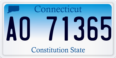 CT license plate AO71365
