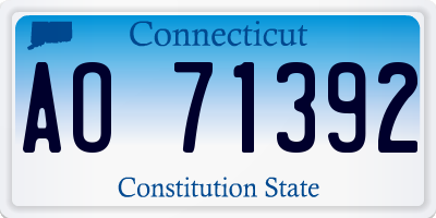 CT license plate AO71392
