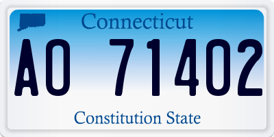 CT license plate AO71402