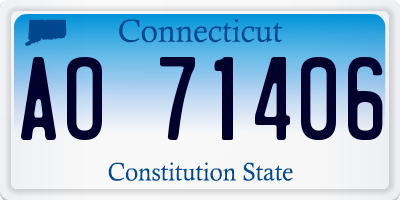 CT license plate AO71406
