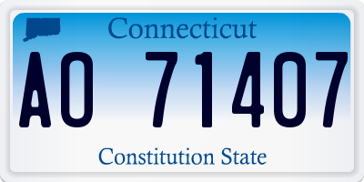 CT license plate AO71407