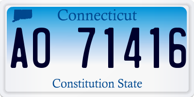 CT license plate AO71416