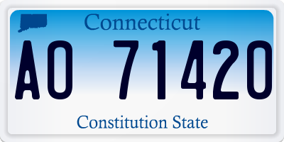 CT license plate AO71420