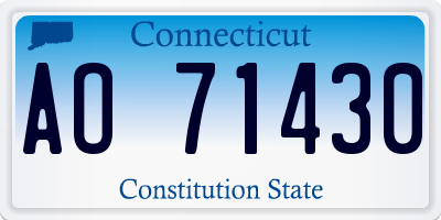CT license plate AO71430