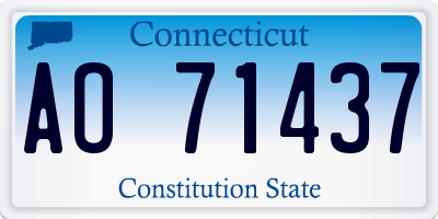 CT license plate AO71437