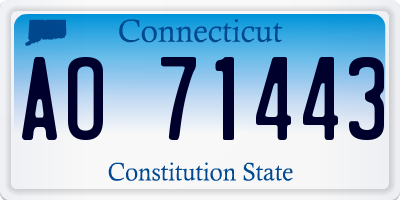 CT license plate AO71443