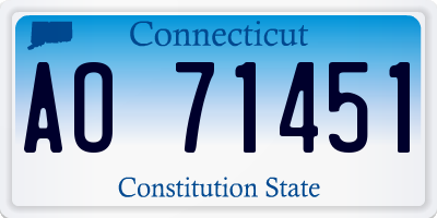 CT license plate AO71451