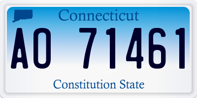 CT license plate AO71461