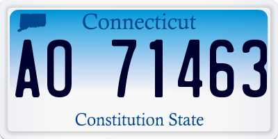 CT license plate AO71463