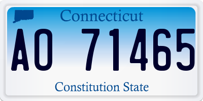 CT license plate AO71465