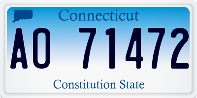 CT license plate AO71472