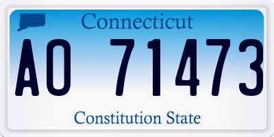 CT license plate AO71473