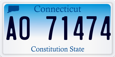 CT license plate AO71474