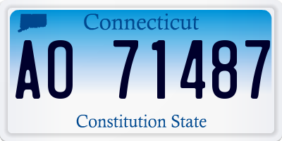 CT license plate AO71487