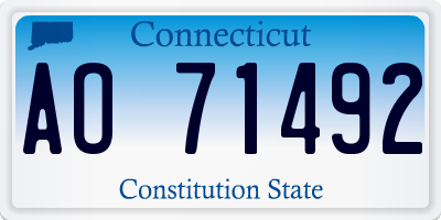 CT license plate AO71492