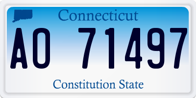 CT license plate AO71497
