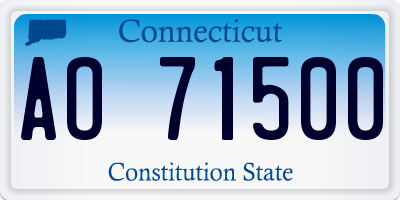 CT license plate AO71500