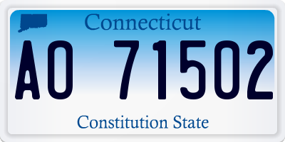CT license plate AO71502