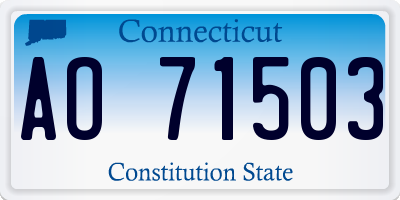 CT license plate AO71503