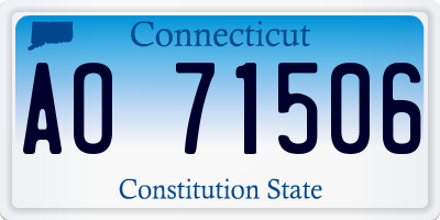 CT license plate AO71506