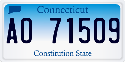 CT license plate AO71509