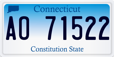 CT license plate AO71522